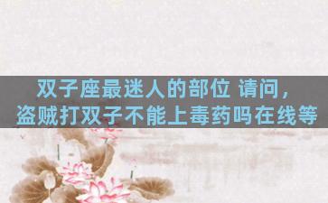 双子座最迷人的部位 请问，盗贼打双子不能上毒药吗在线等